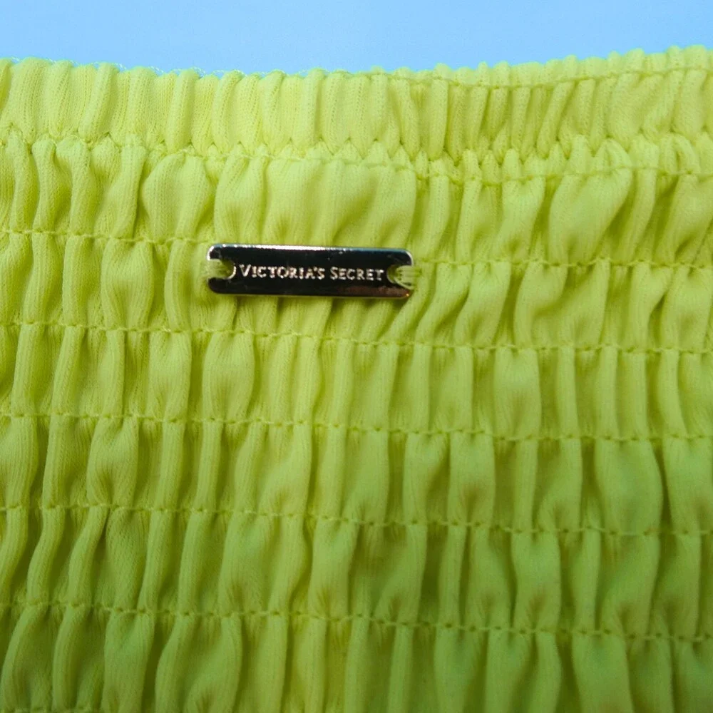 Victorias‎ Secret Large Bikini Bottom Yellow Side Tie Brazilian Swim Tassled New